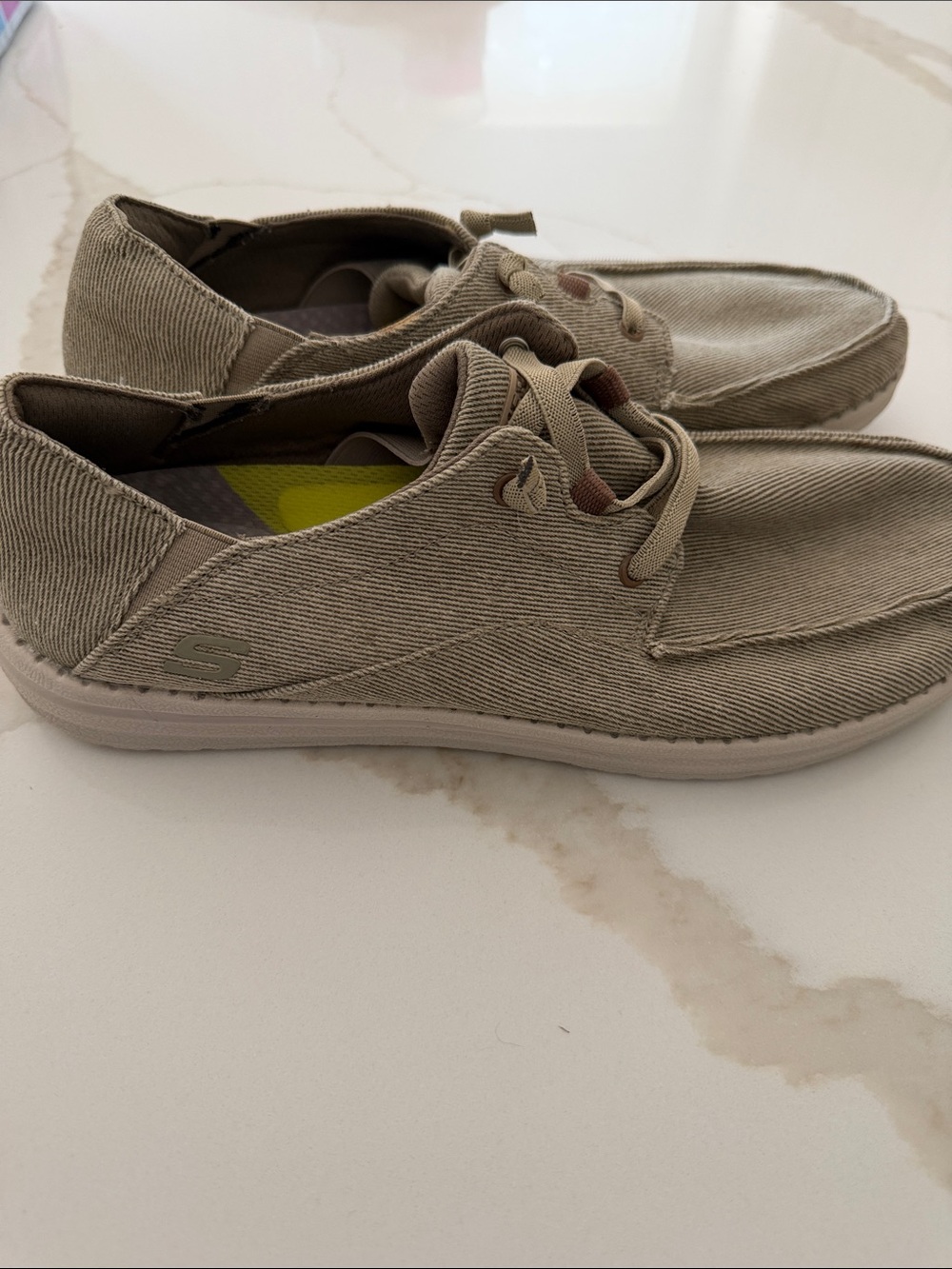Skechers Men’s Khaki Canvas Slip-On Loafers
